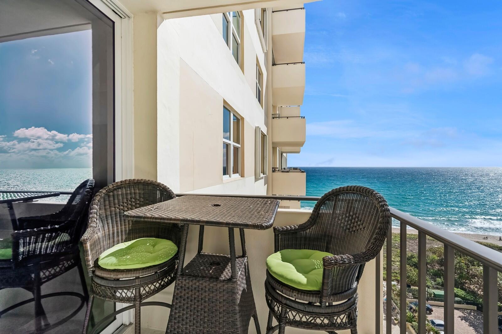 1900 South Ocean Boulevard, Unit 11B Lauderdale-by-the-Sea, FL 33062 - Photo 5 of 19 a balcony with table and chairs