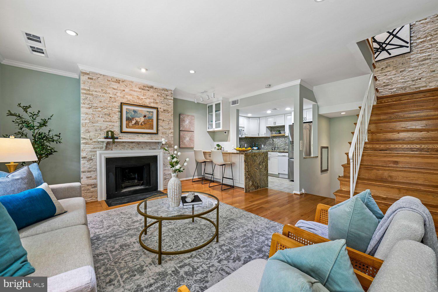 1953 Calvert Street Northwest, Unit D Washington, DC 20009 - Photo 6 of 36 Spacious Living Room w/Fireplace