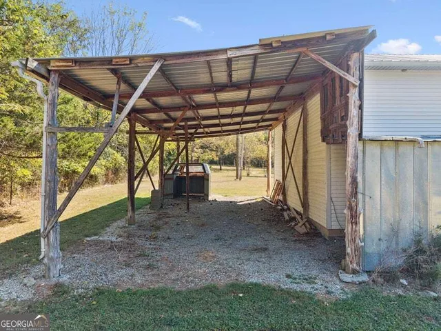 an aerial view of lake