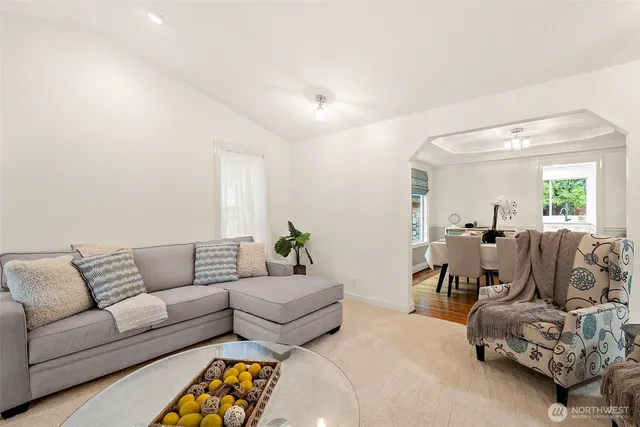 a living room with furniture and a couch