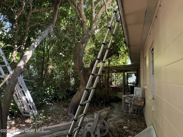 a backyard of a house