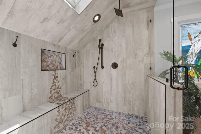 a bathroom with a shower