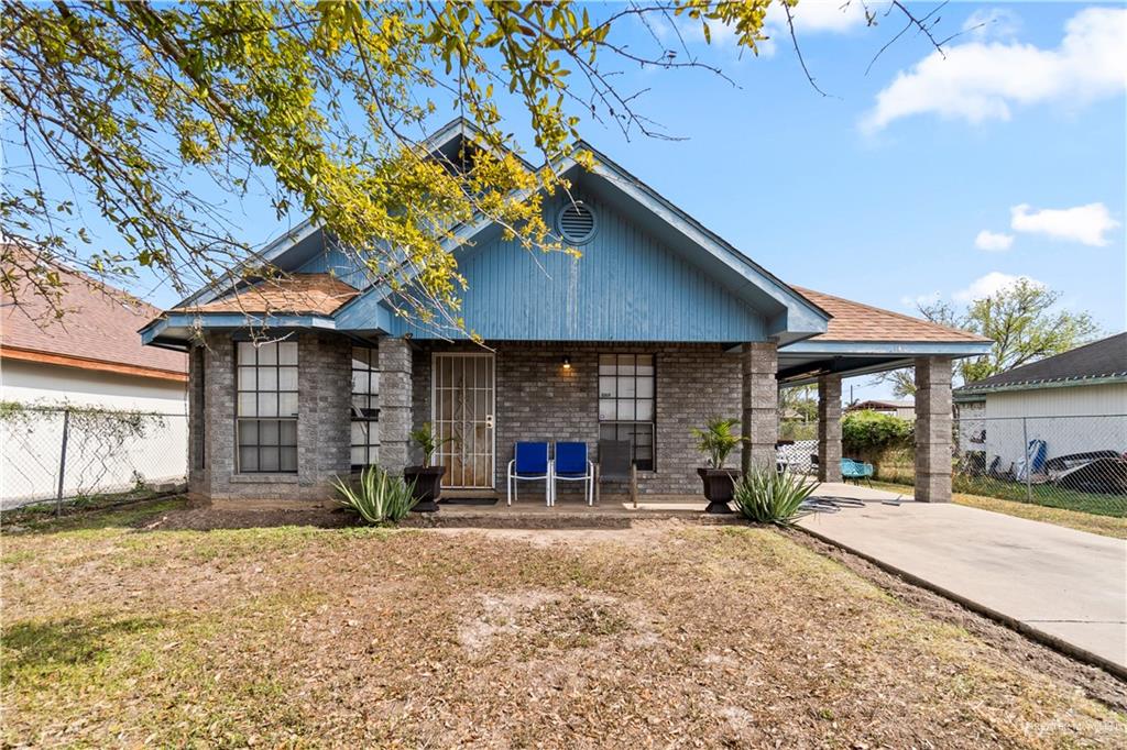 View of front of home with a front yard