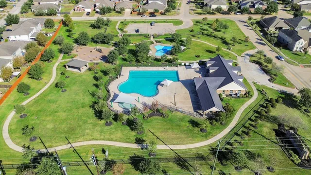 an aerial view of a house having outdoor space