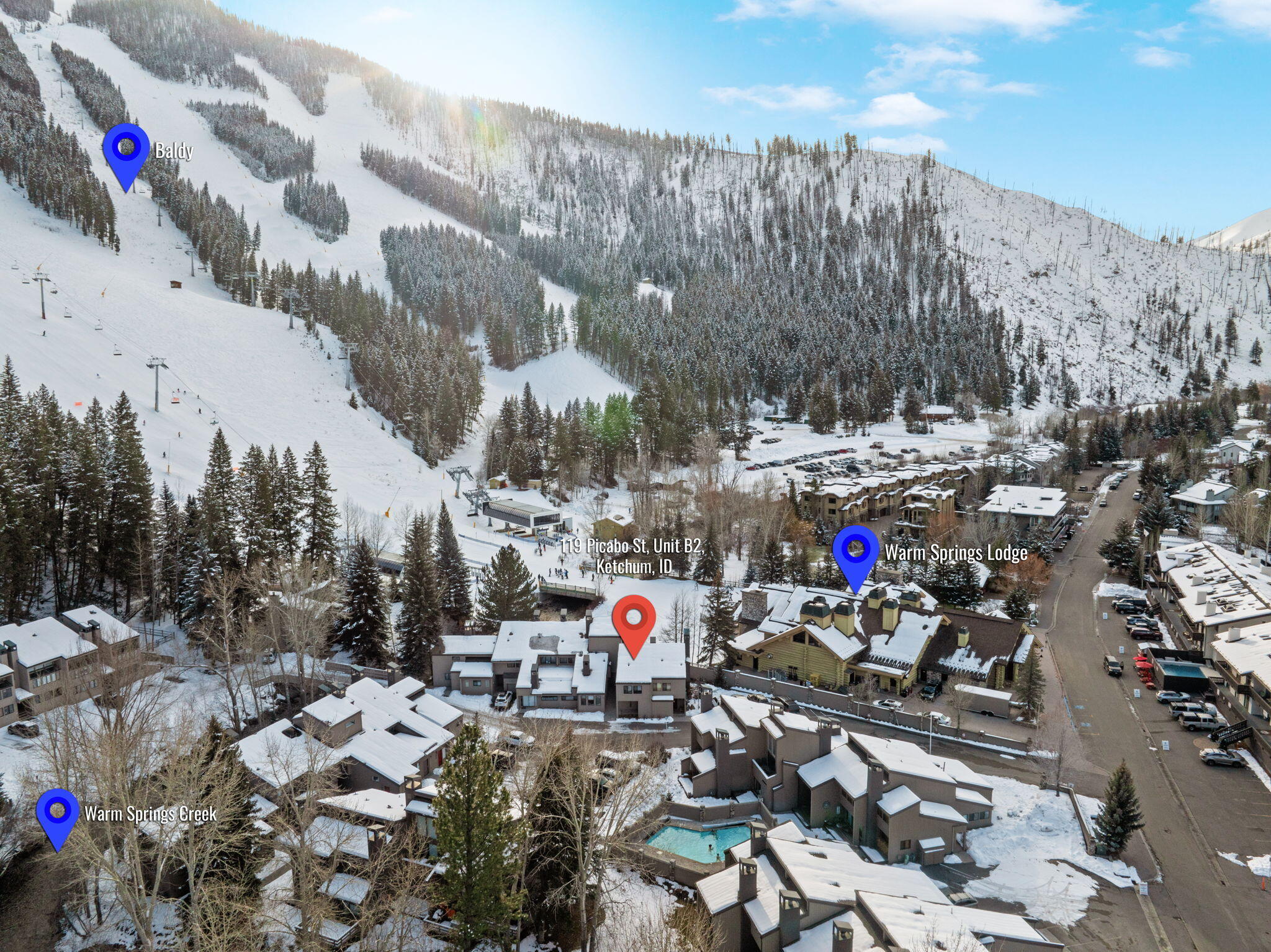 Ski in-ski out location in Warm Springs