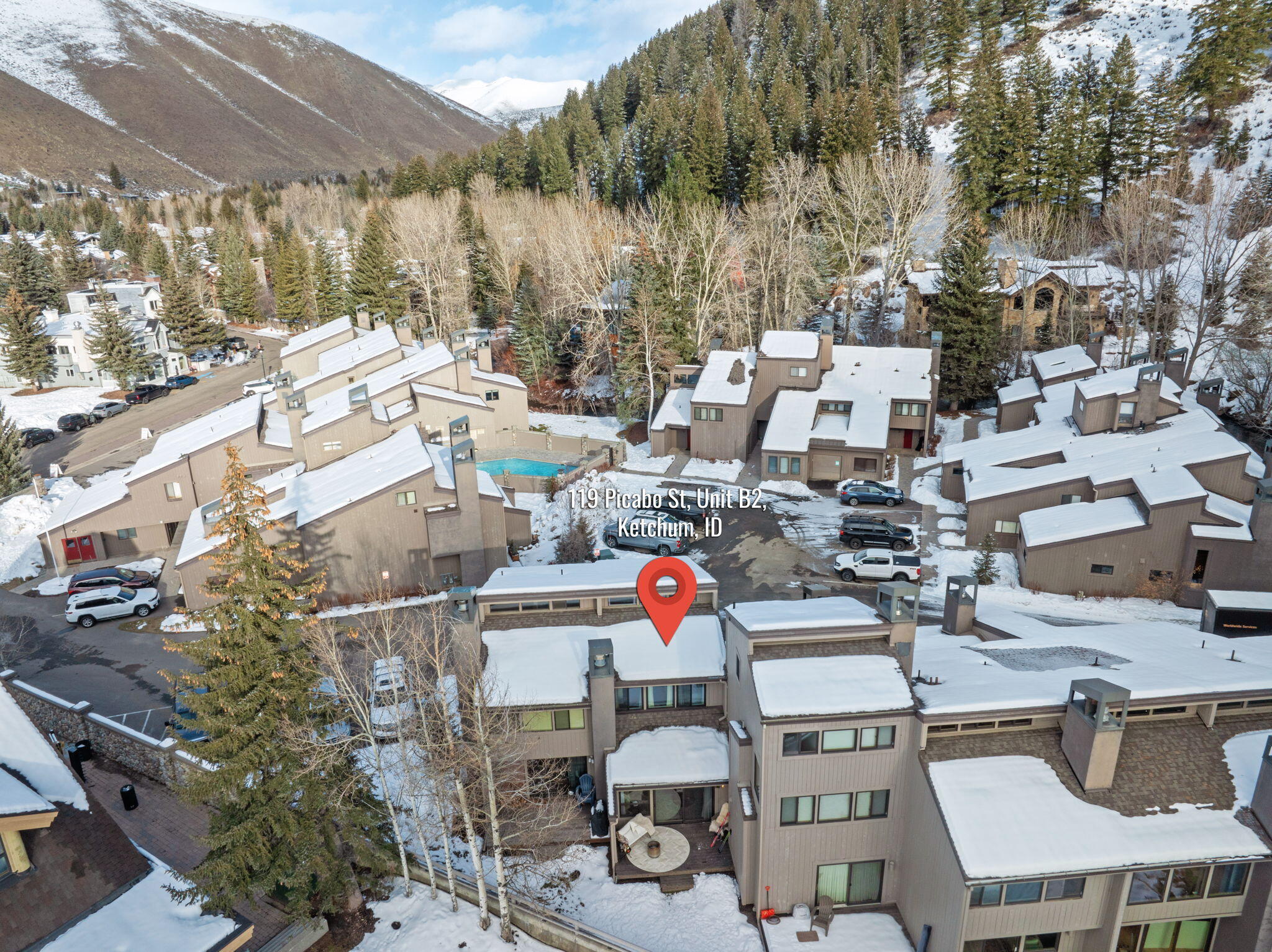 119 Picabo Street, Unit B2 Ketchum, ID 83340 - Photo 25 of 36 Aerial