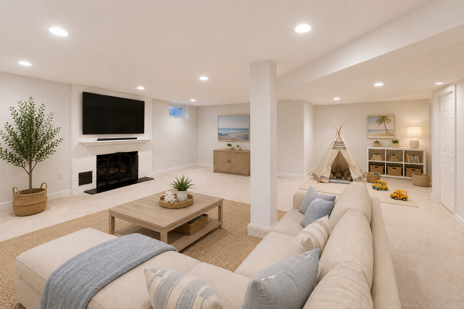 931 Pontiac Road Wilmette, IL 60091 - Photo 15 of 18 a living room with furniture a flat screen tv and a fireplace