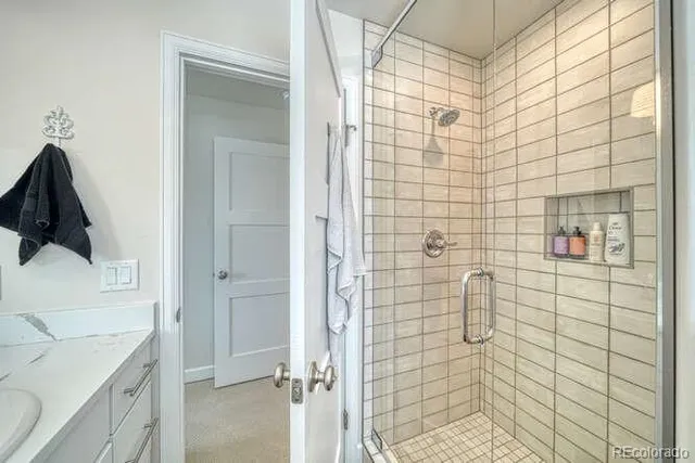 a bathroom with a shower