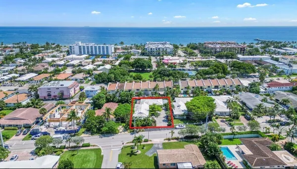 an aerial view of multiple house