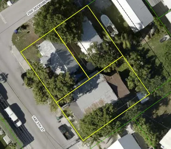 an aerial view of a house