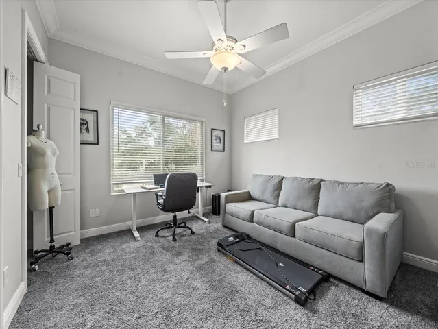 a living room with furniture