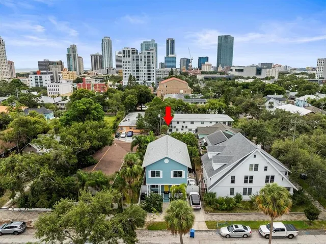 a aerial view of city
