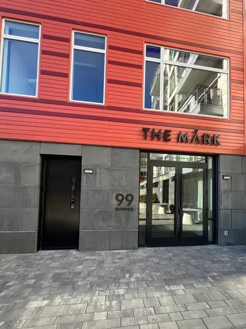 a view of a building with door