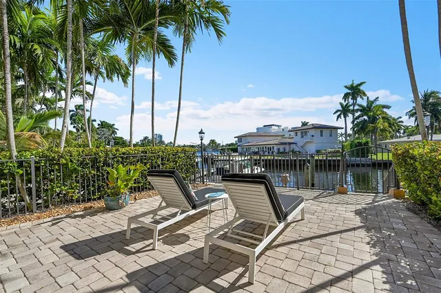 a view of a terrace with furniture