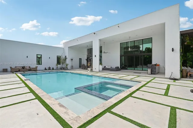 a outdoor living space with patio furniture