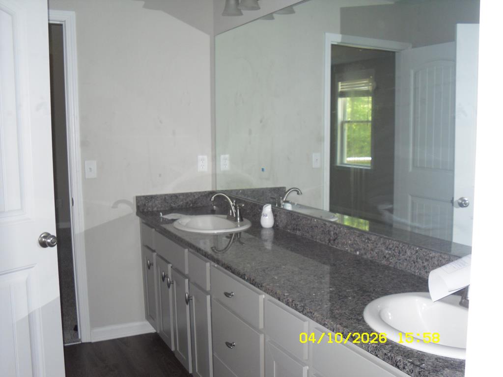 1325 Hawkins Road Woodland, GA 31836 - Photo 19 of 22 a bathroom with a granite countertop sink and a mirror