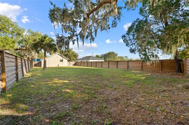 a view of yard with tree and green space
