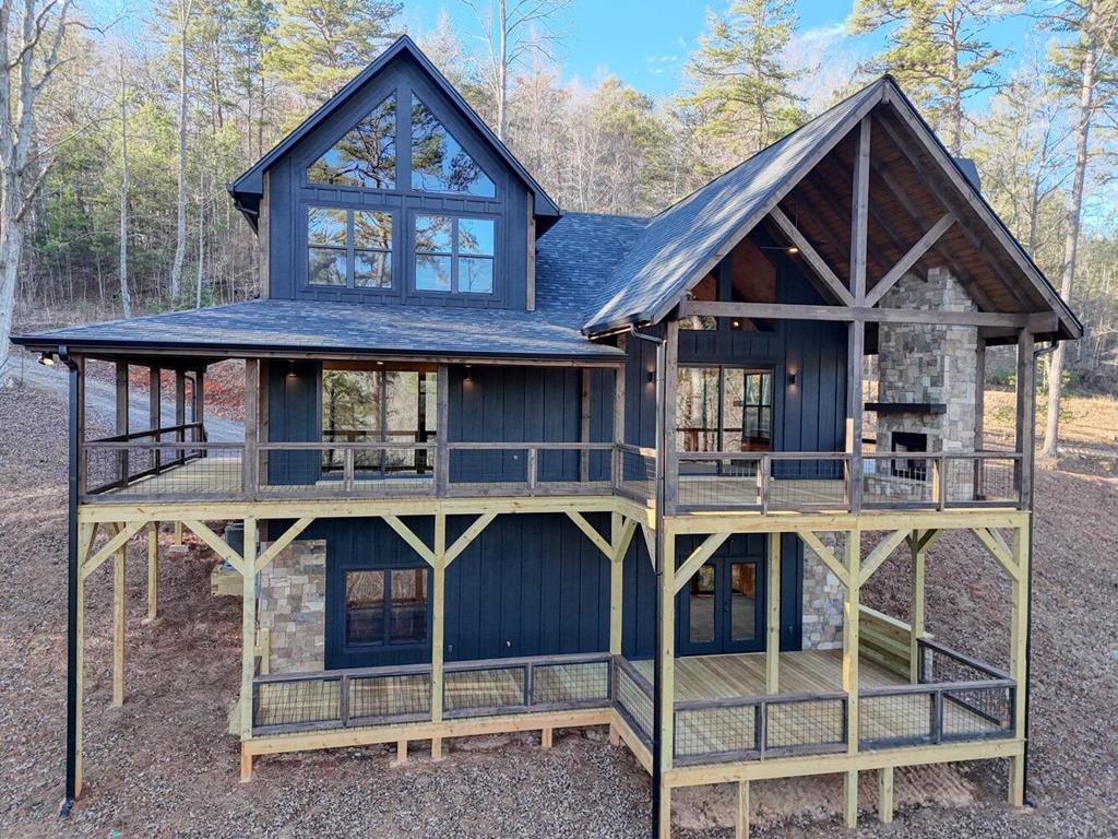 a front view of a house with swimming pool