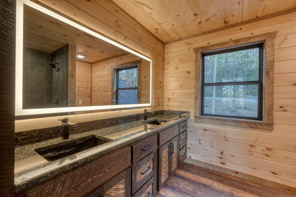 250 Wolfcreek Road Mineral Bluff, GA 30559 - Photo 17 of 59 a bathroom with a sink and a window