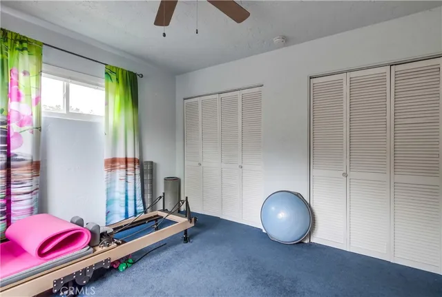 a room with gym equipment