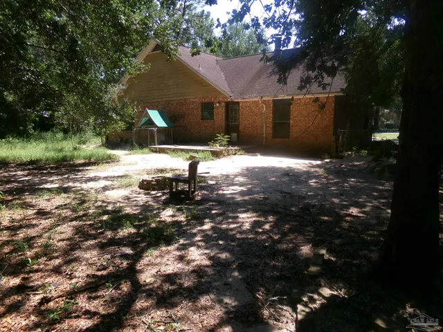 a view of a tree with a yard