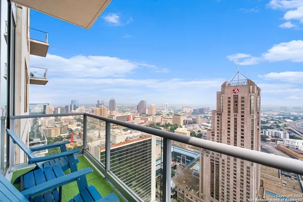 a view of city from balcony