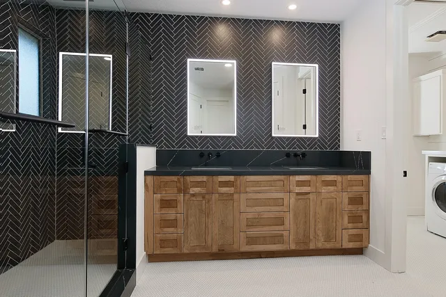 a bathroom with a shower