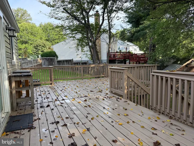 a view of a terrace with wooden floor