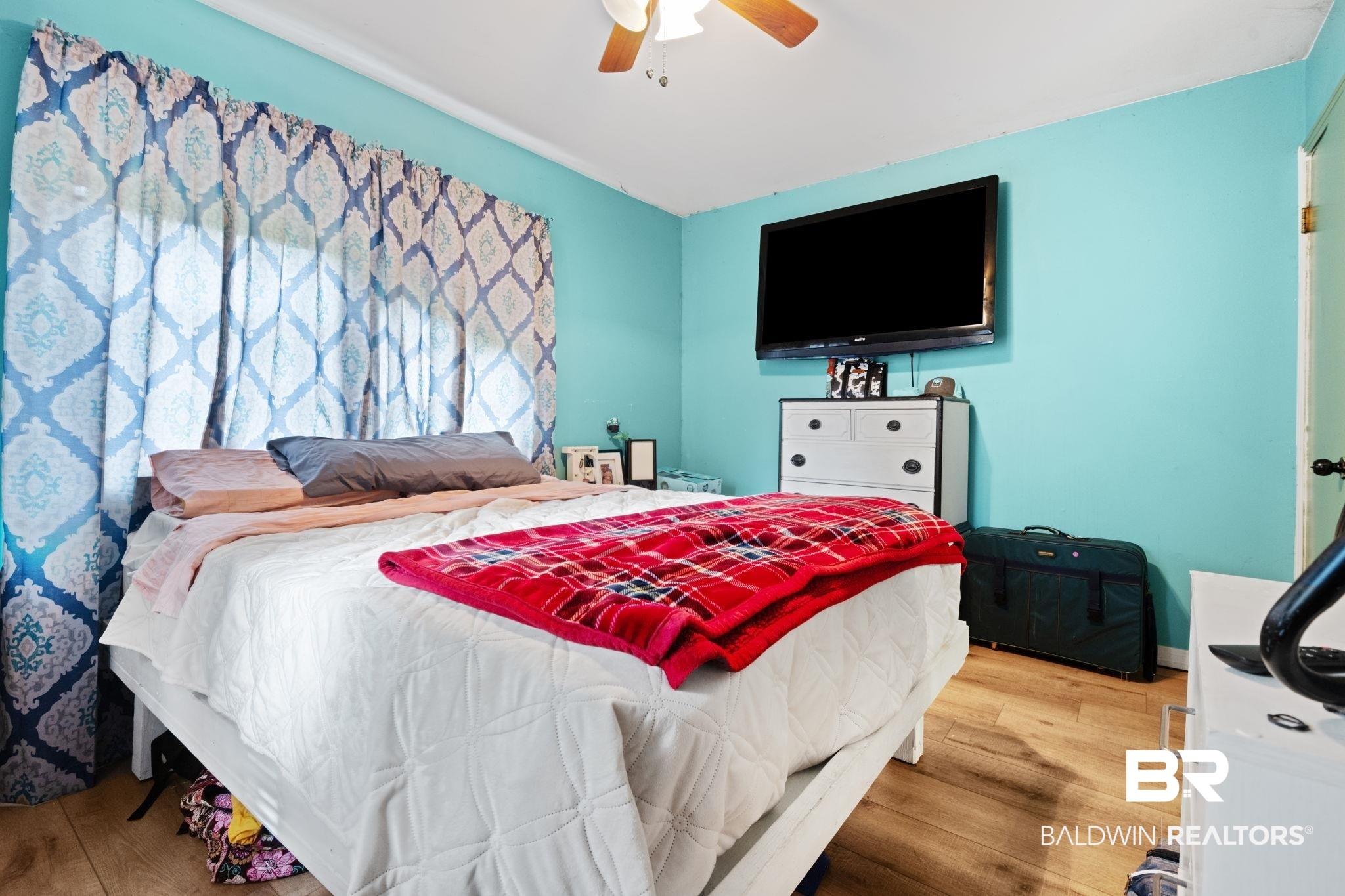 305 Alpine Street Mobile, AL 36611 - Photo 14 of 21 Bedroom featuring hardwood / wood-style floors and ceiling fan