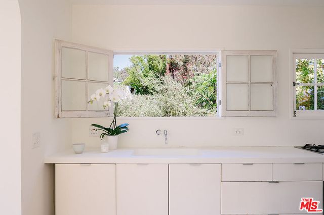 a view of a window in a kitchen