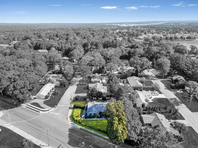 an aerial view of multiple house