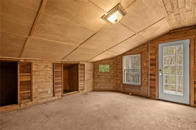 a view of an empty room with an empty room