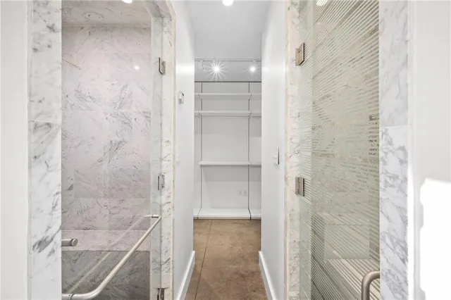 a bathroom with a shower