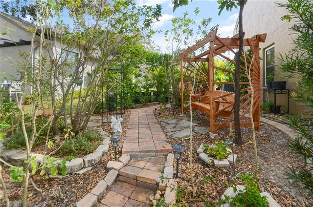a view of an outdoor space with a patio
