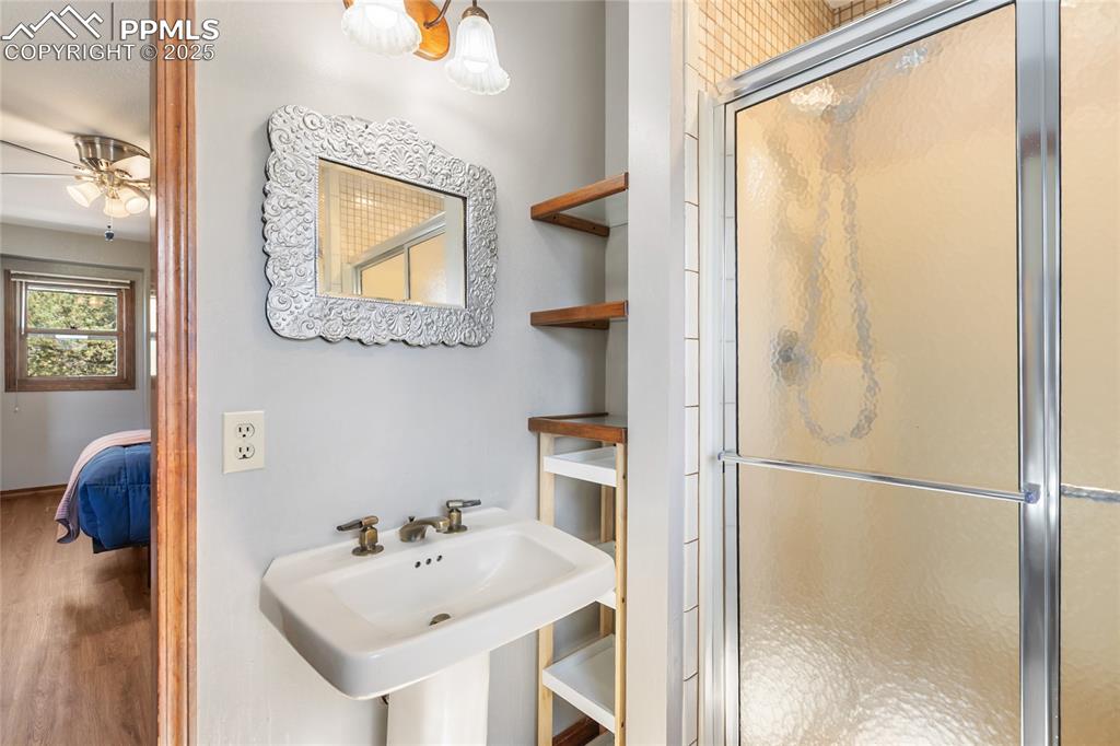 356 Spring Valley Drive Divide, CO 80814 - Photo 25 of 50 a bathroom with a sink and mirror