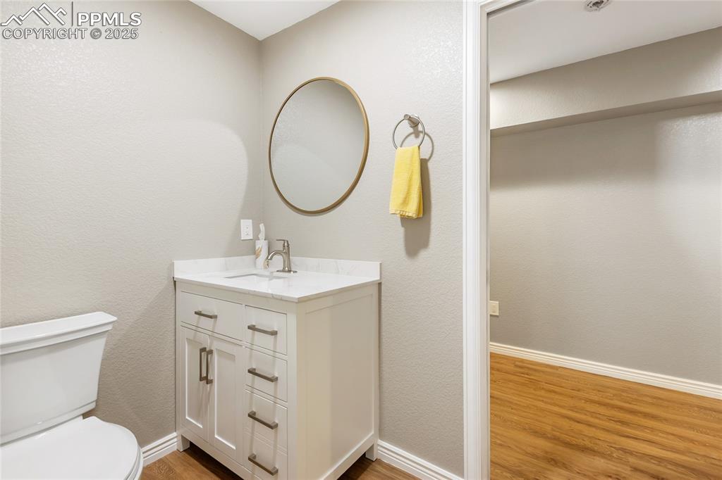 356 Spring Valley Drive Divide, CO 80814 - Photo 38 of 50 a bathroom with a sink a mirror and a toilet