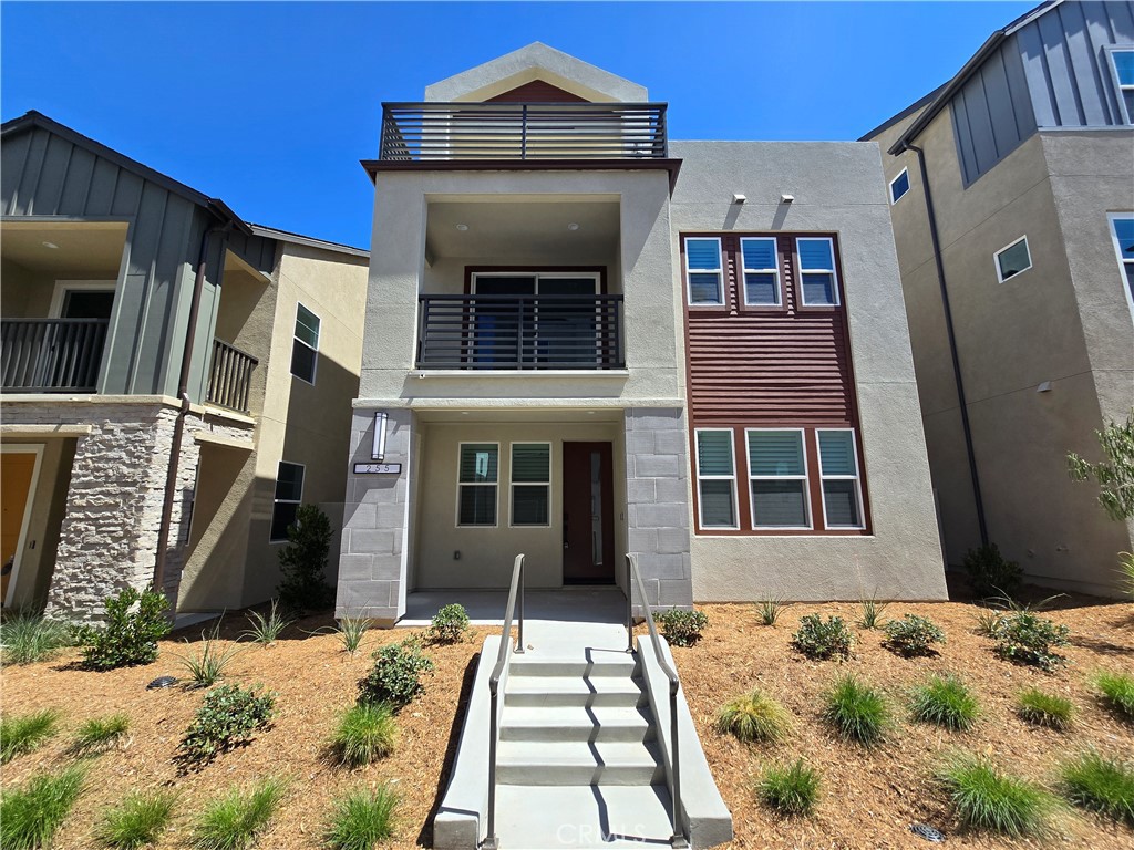 a front view of a house