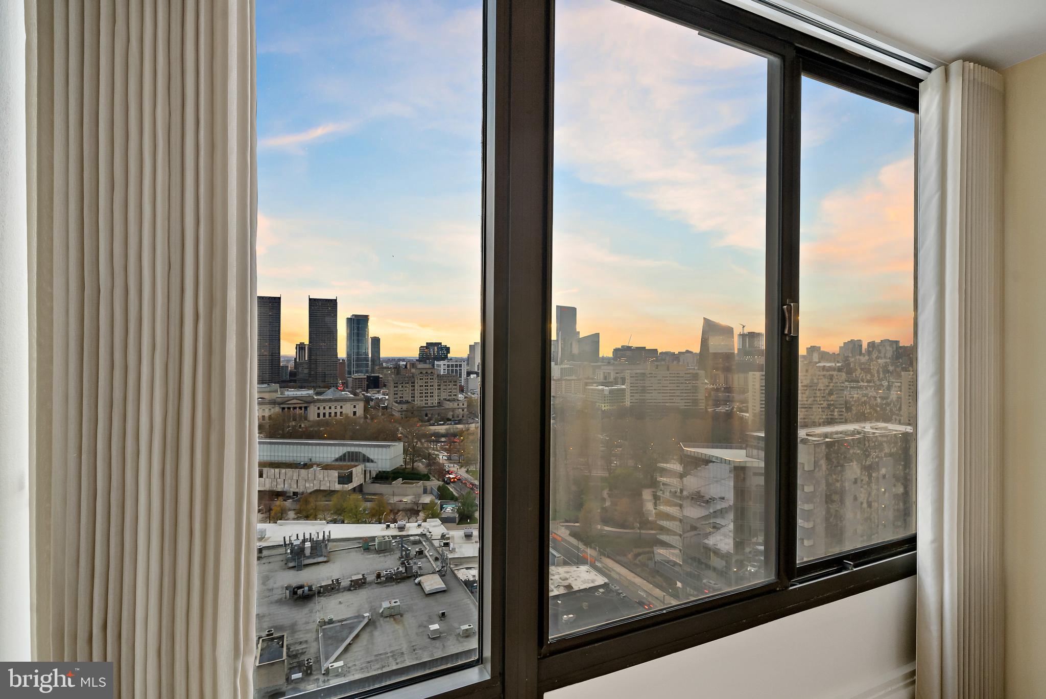 a view of a city from a window