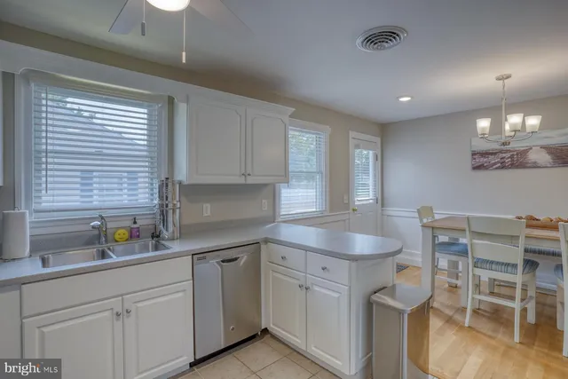 a kitchen with a sink cabinets and window