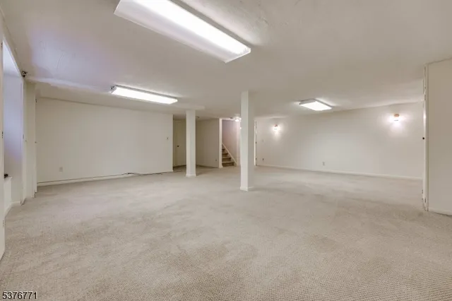 an empty room with a workbench