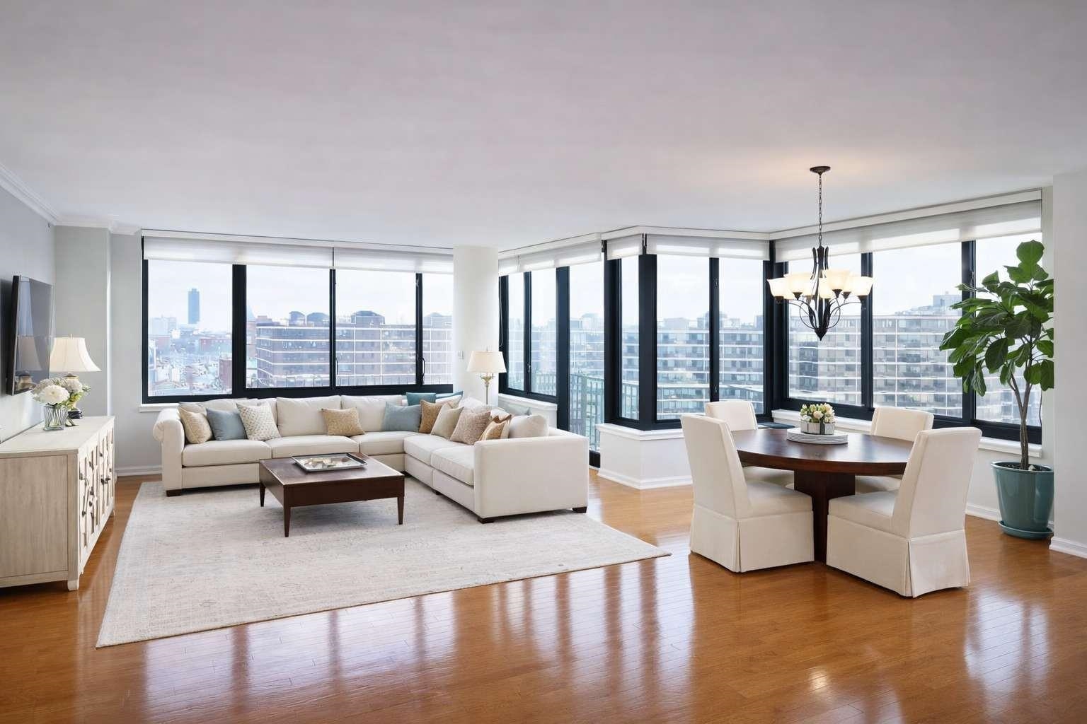 700 Grove Street, Unit 12F Jersey City, NJ 07310 - Photo 1 of 27 a living room with furniture and a large window