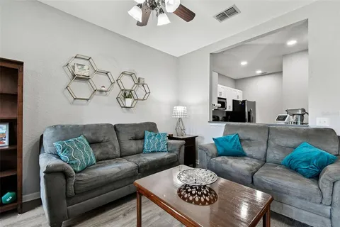 a living room with furniture