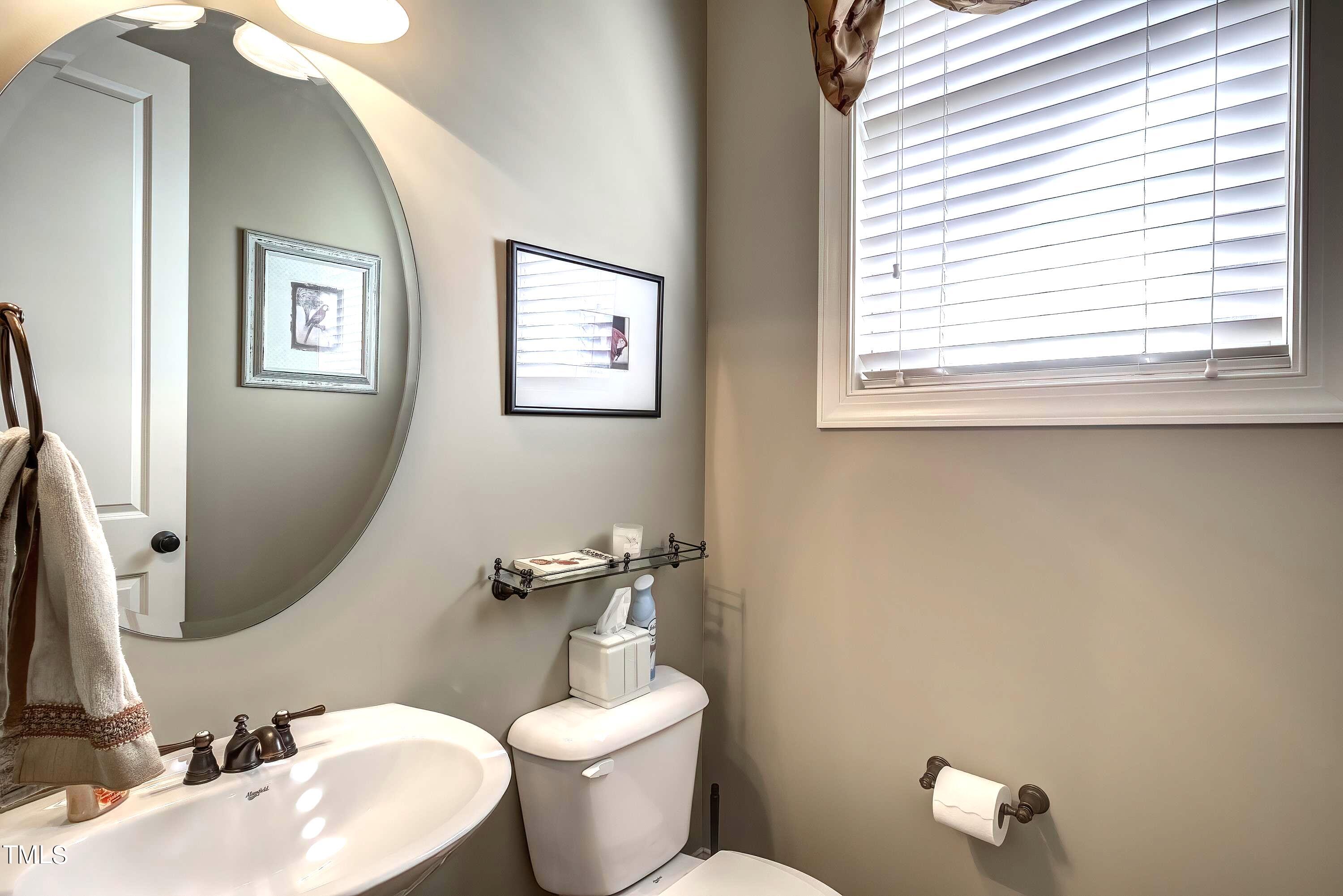 133 Sunstone Drive Cary, NC 27519 - Photo 18 of 37 a bathroom with a toilet a sink and a mirror