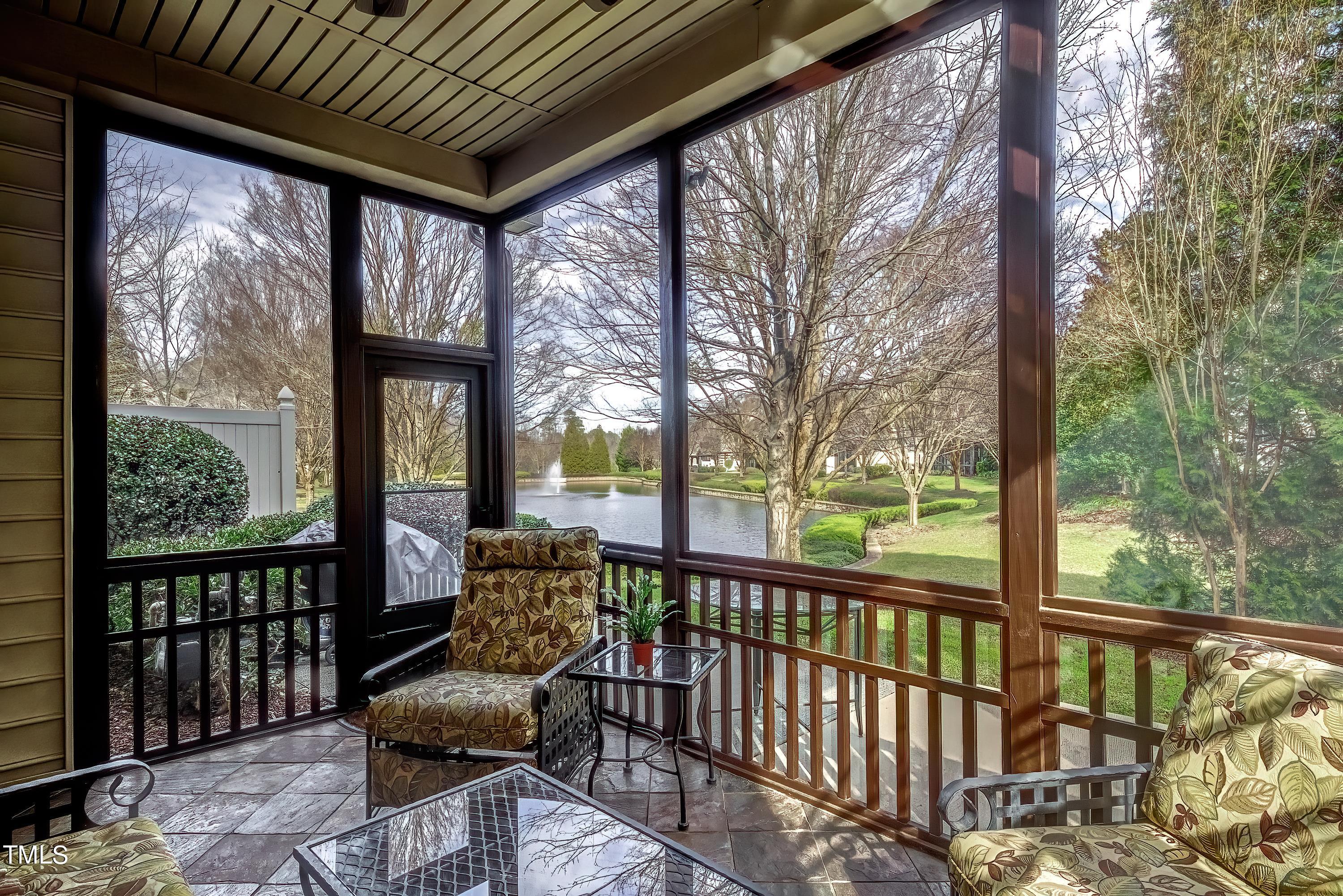 133 Sunstone Drive Cary, NC 27519 - Photo 34 of 37 a view of a chair and tables in the balcony