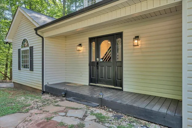 a front view of a house with shower
