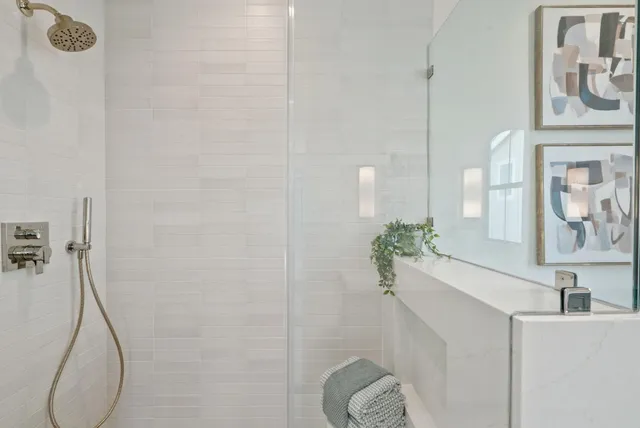 a view of a backyard with sitting area