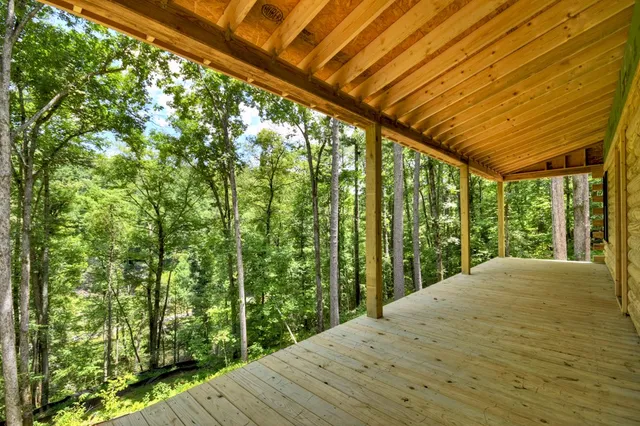a view of backyard with green space