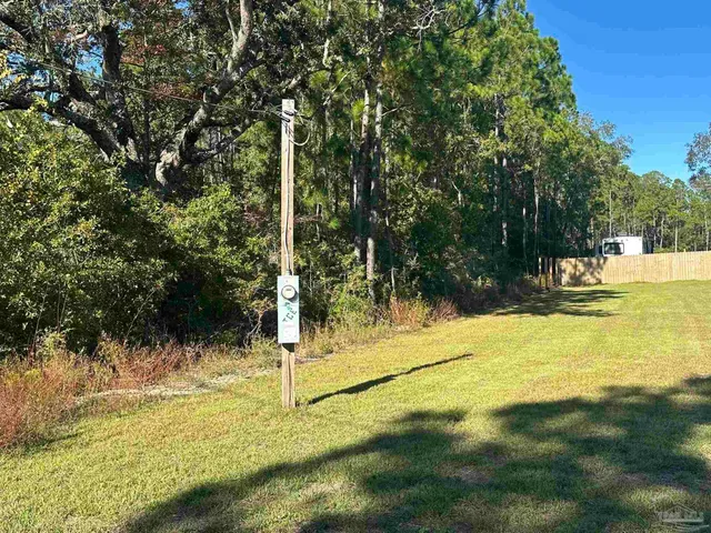 a view of an ocean from a yard
