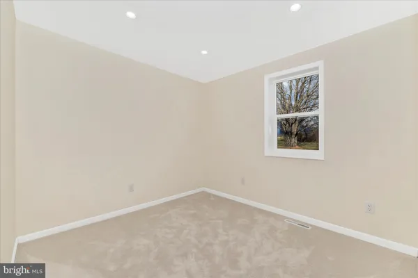 an empty room with closet