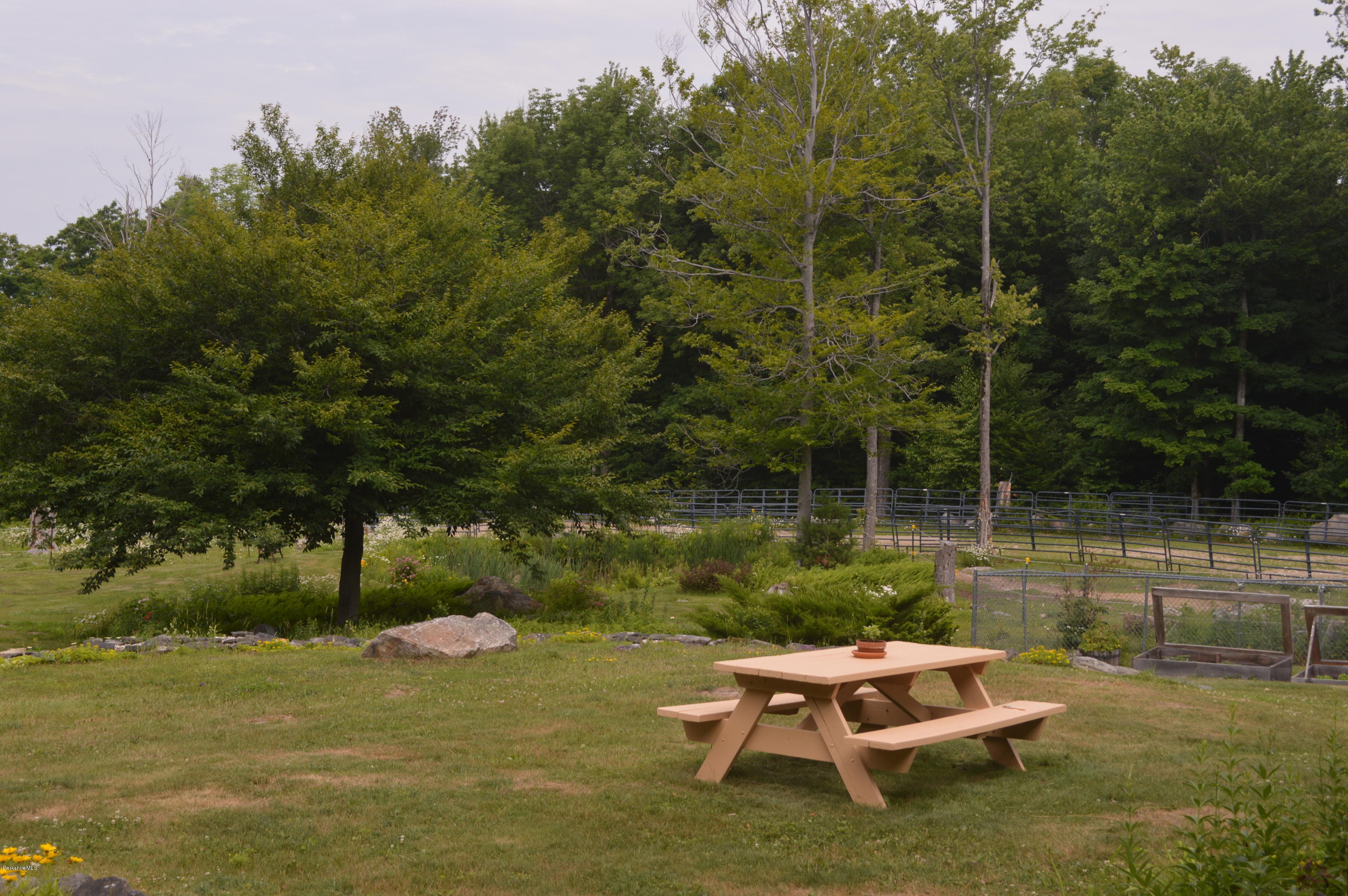 759 George Carter Road Becket, MA 01223 - Photo 39 of 56 a backyard of a house with table and chairs